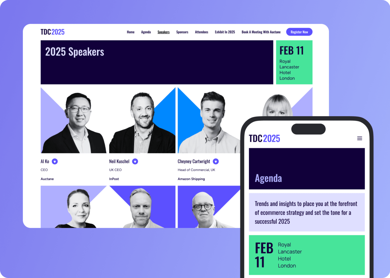 Examples of an event website built by Swoogo Pro Services team.