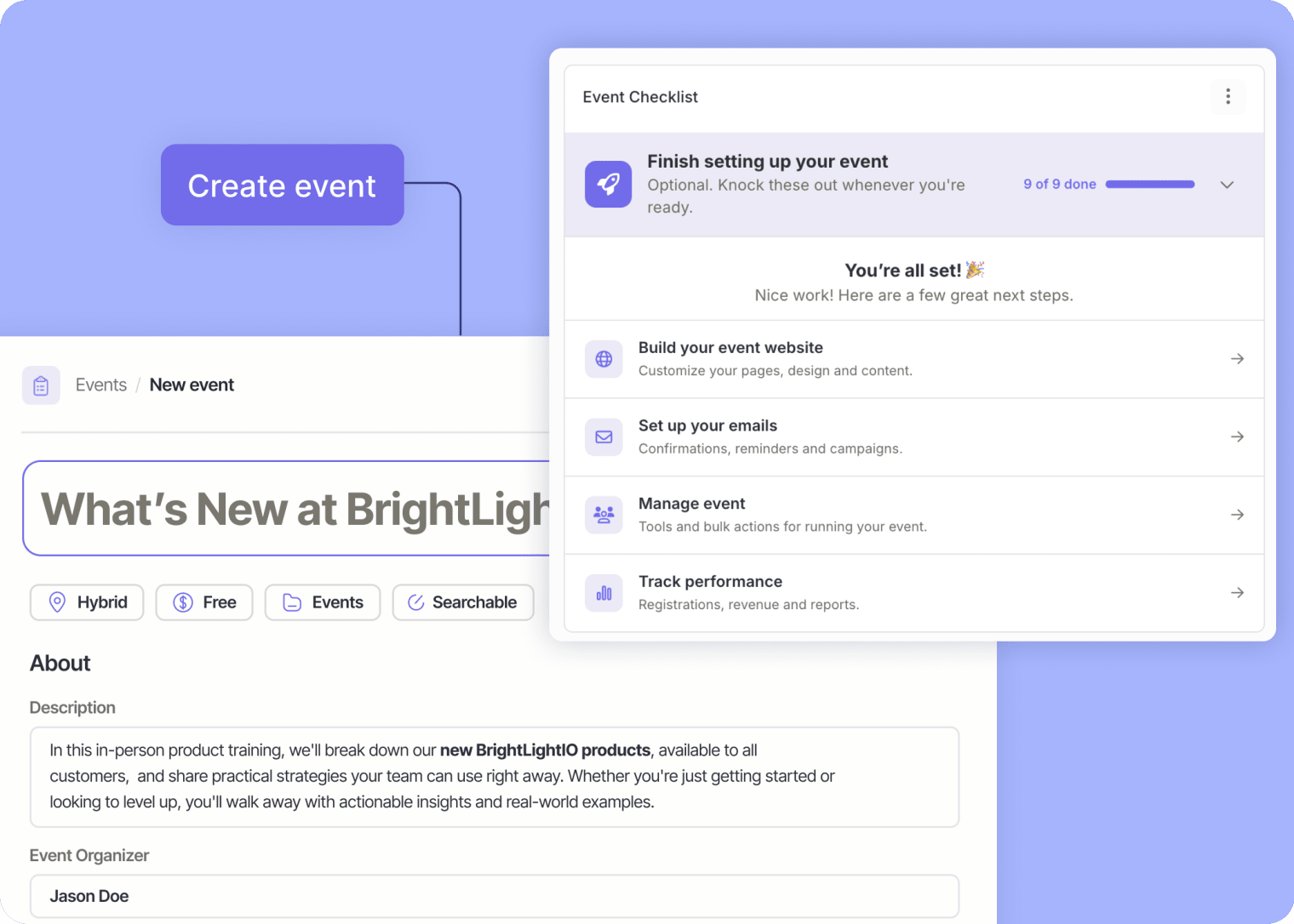 Get started quickly on Swoogo, launch your event in days not months