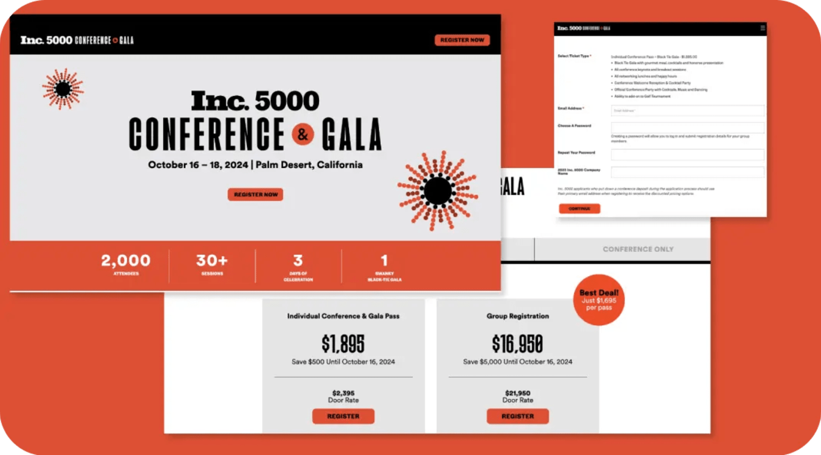 Registration microsite example with form