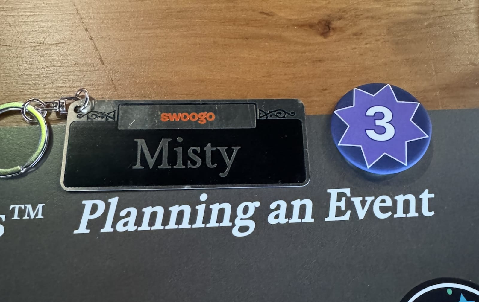 Custom name keychains designed as New Orleans street signs for Unconventional attendees