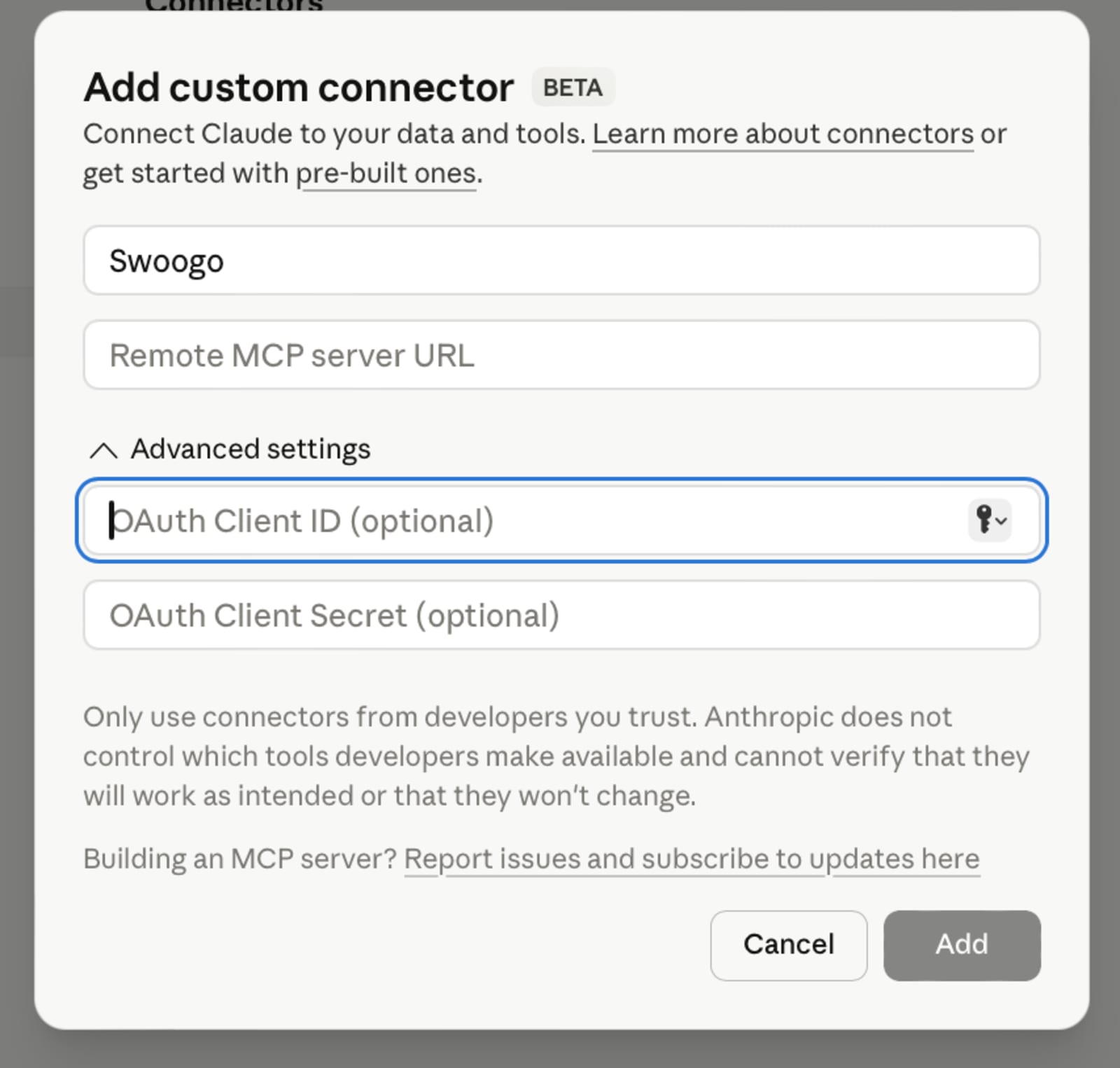 Swoogo custom connector