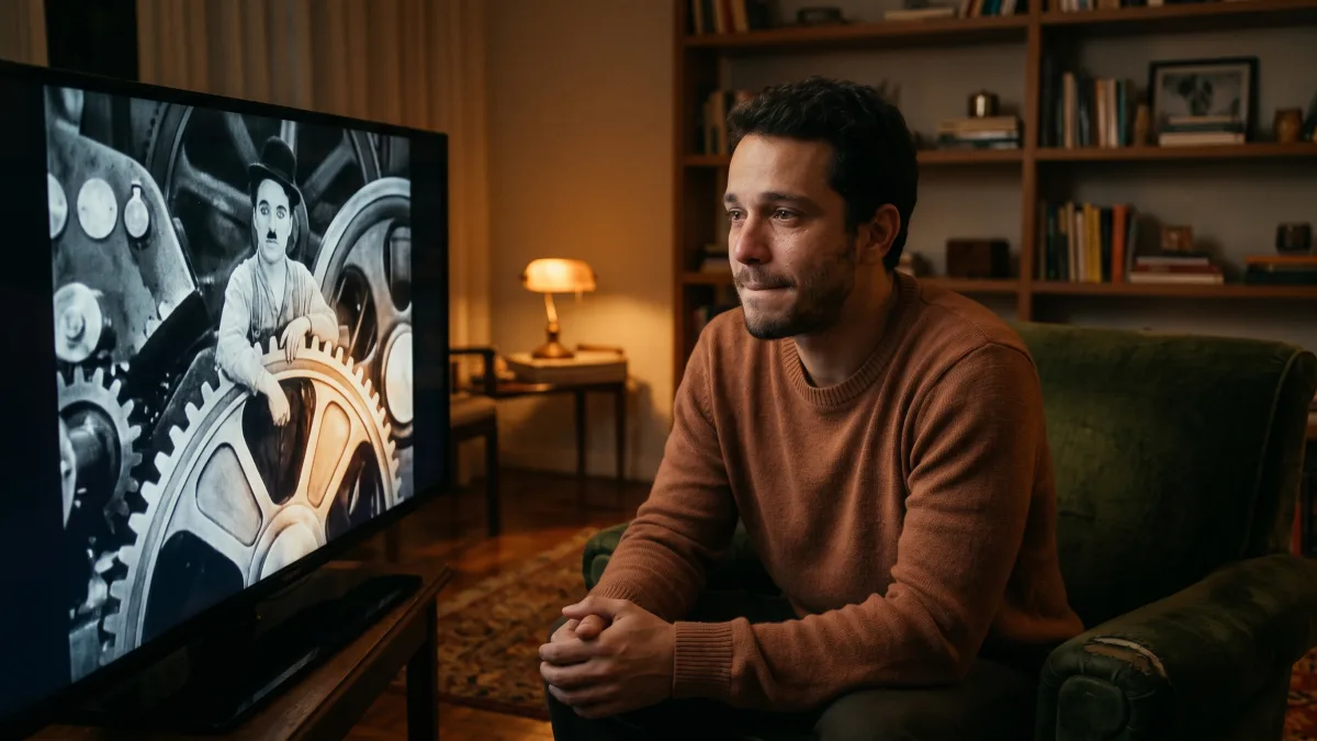 'Tempos Modernos': o homem que virou peça e a coragem de continuar andando