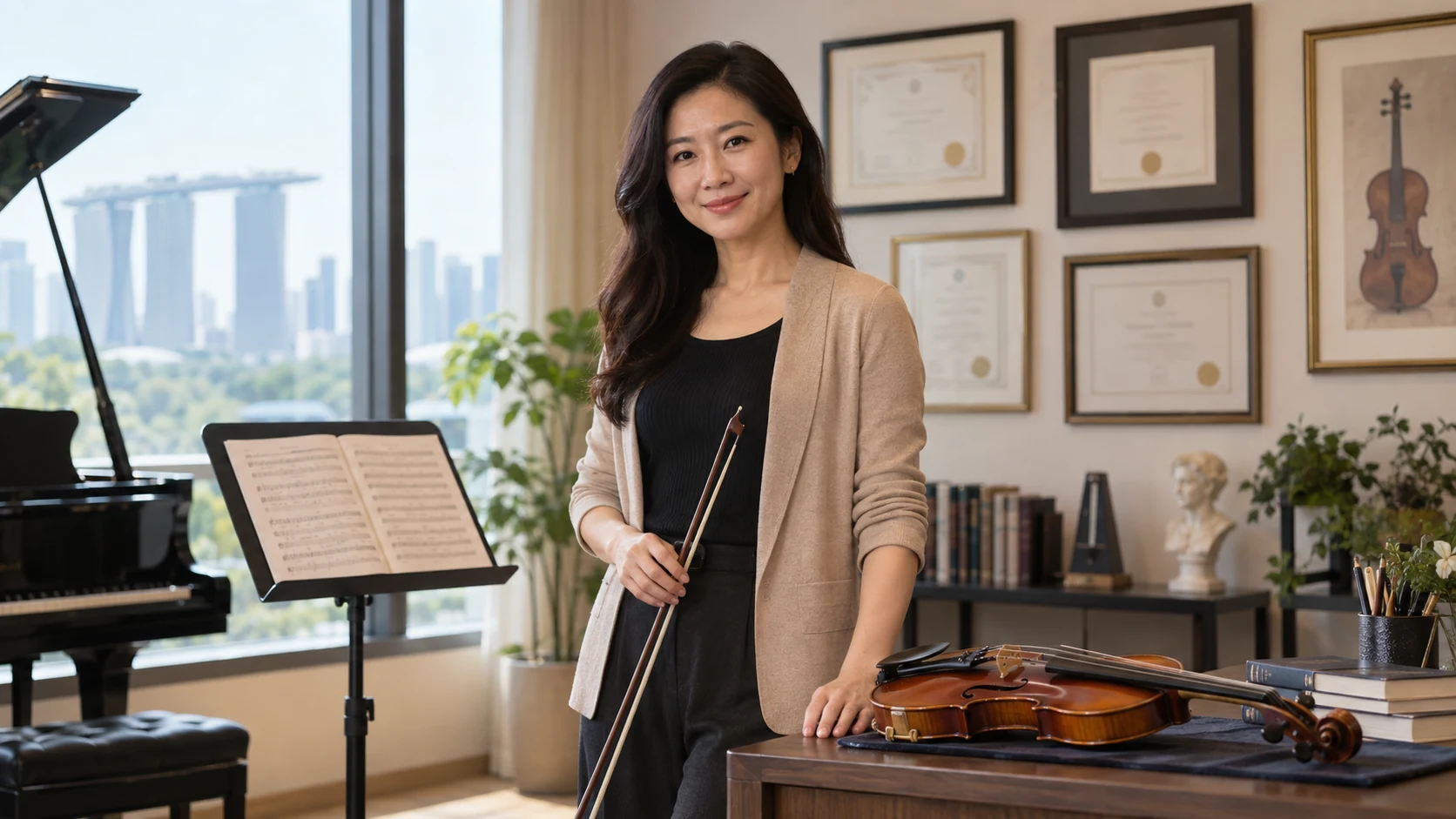 Qualified violin teacher with music education certificates