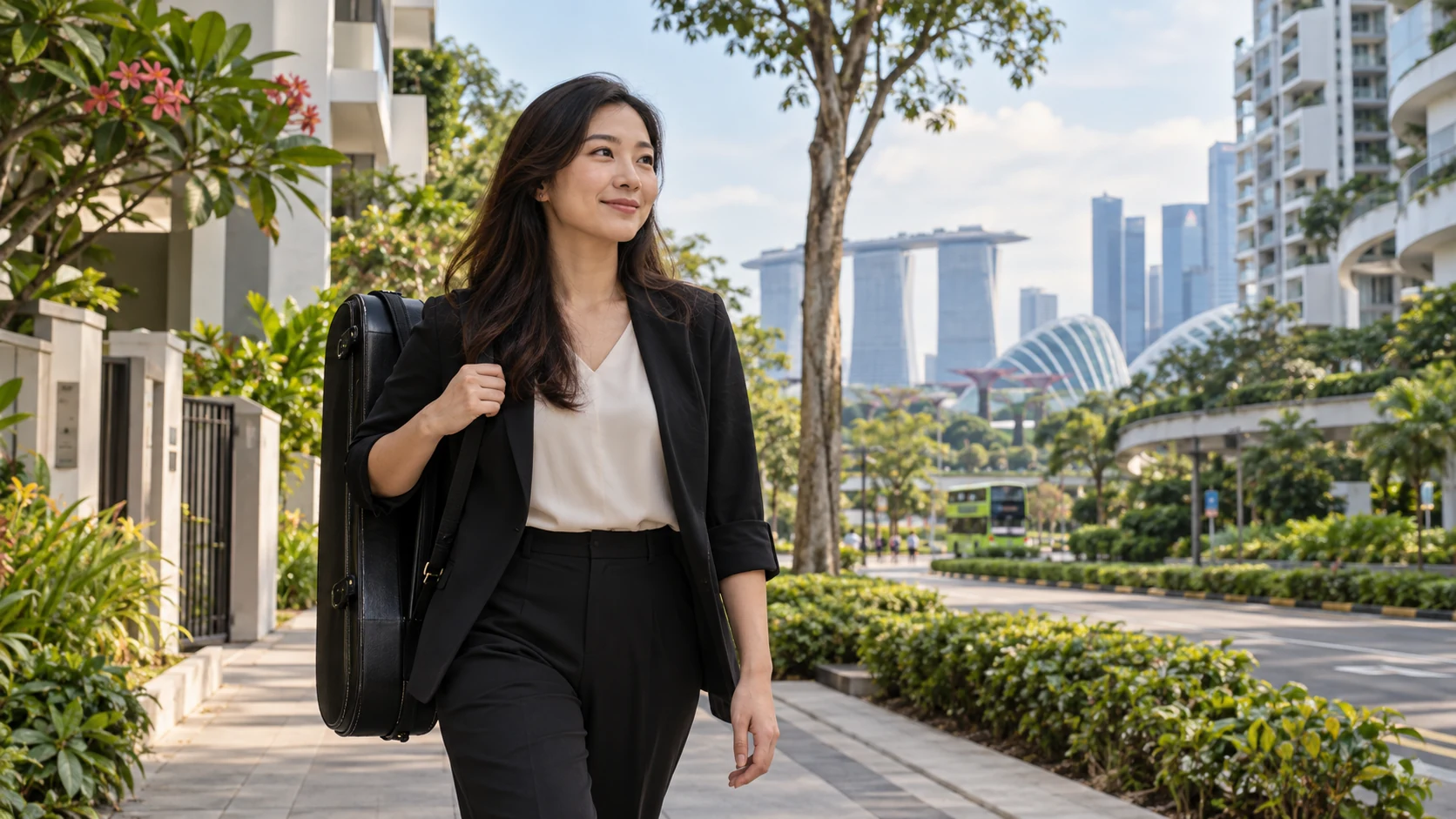 Violin teacher traveling to lessons across Singapore