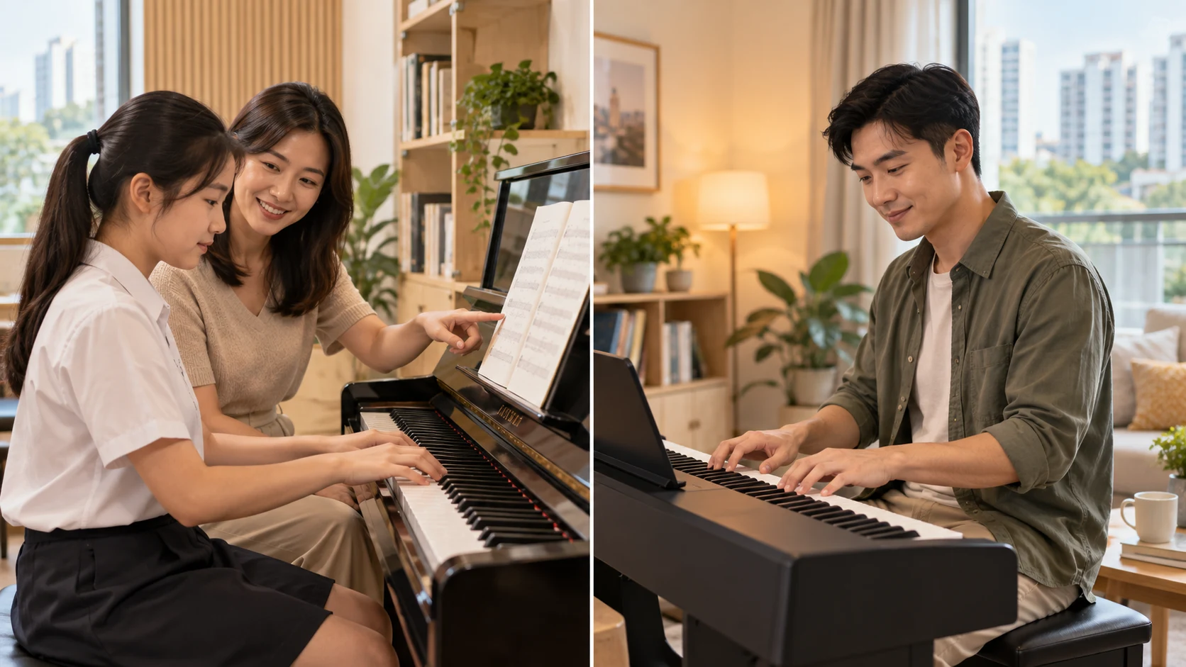 Structured piano preparation and relaxed playing for enjoyment