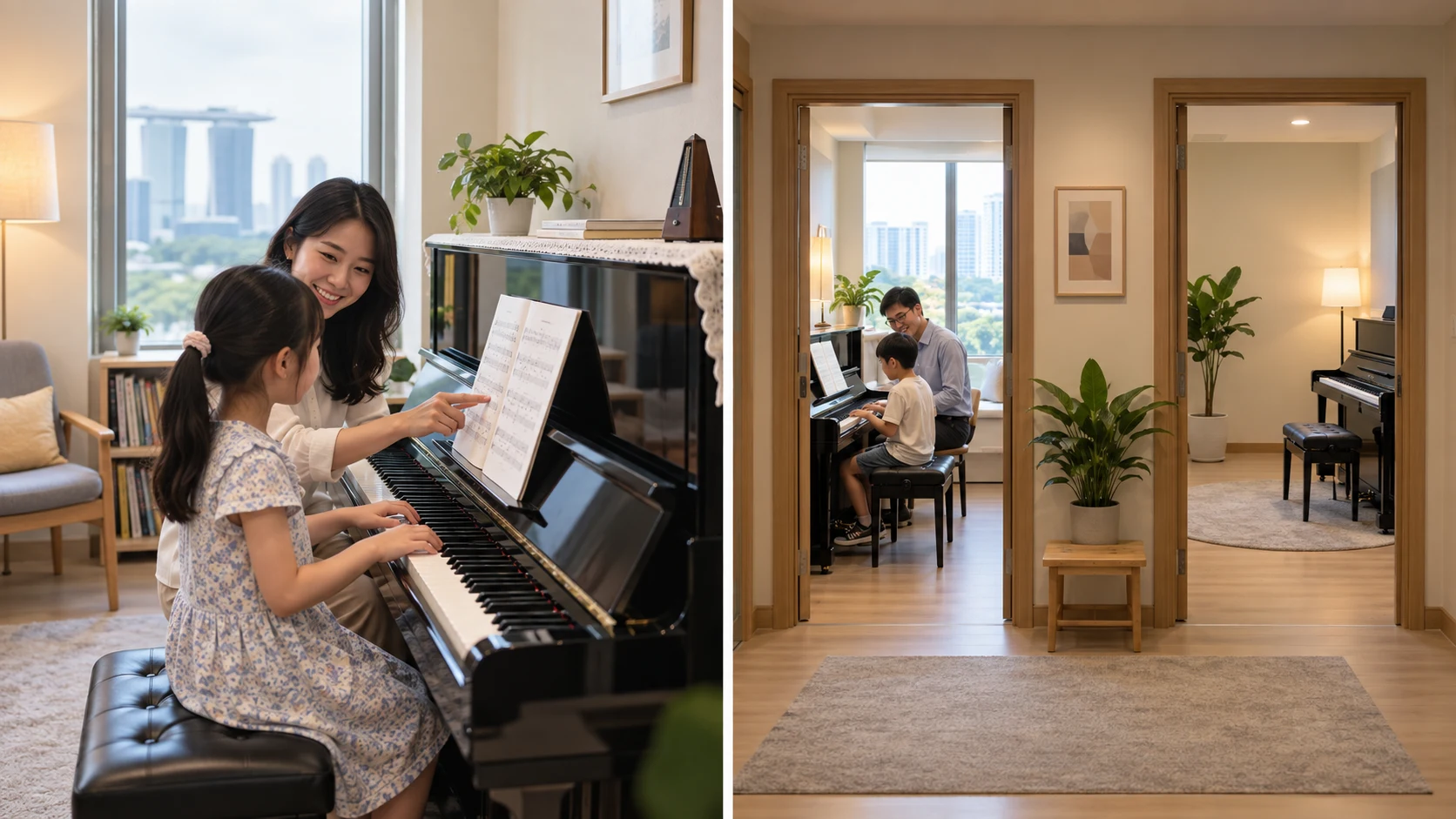 Independent piano studio and a music school learning environment