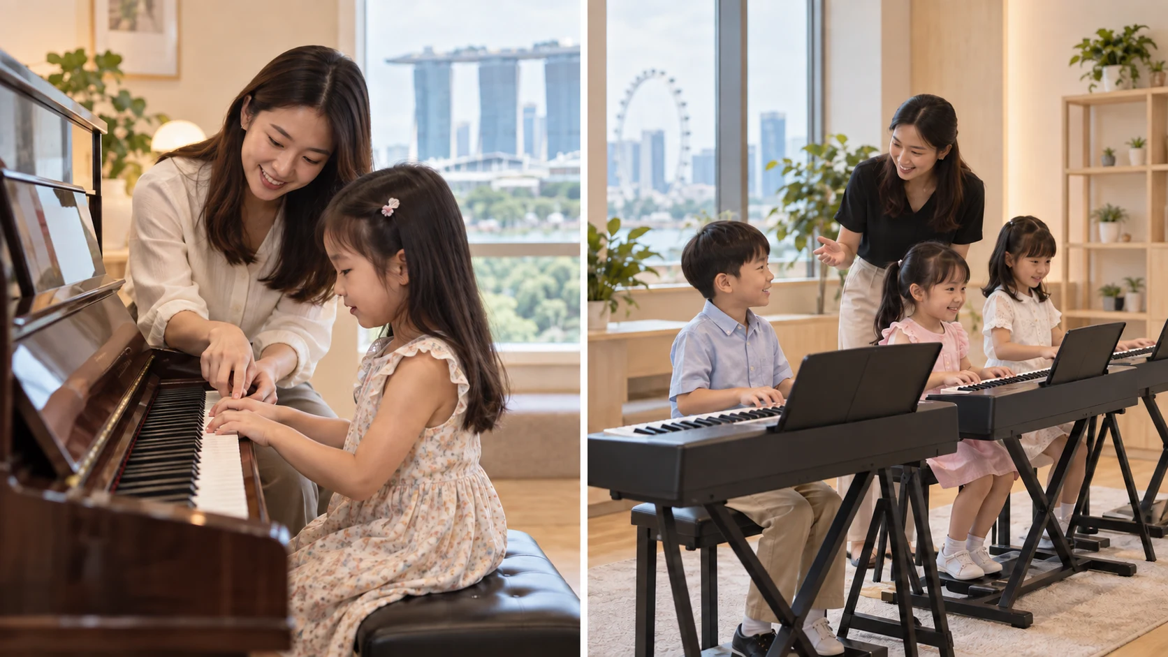 Individual piano coaching and a small group keyboard class