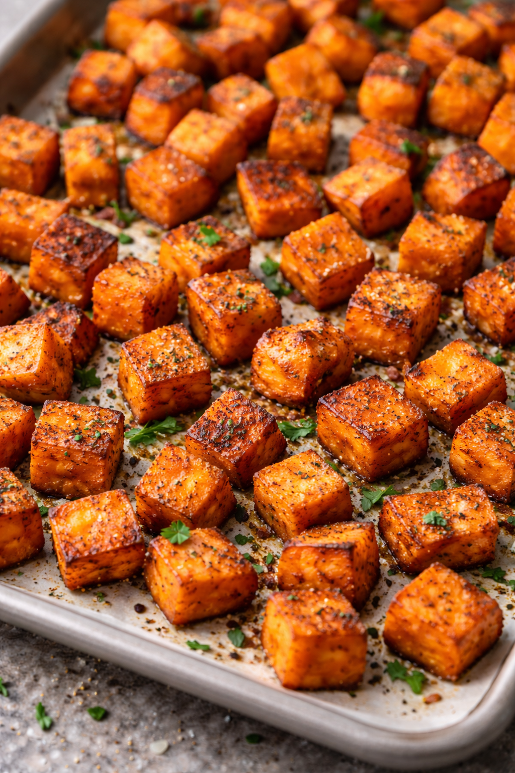 Roasted Sweet Potato Cubes