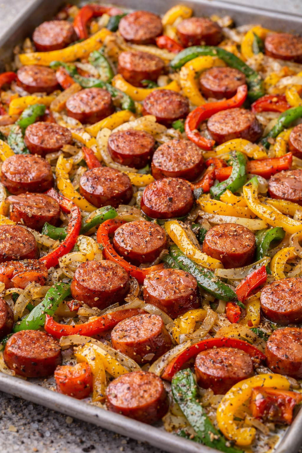 Sheet Pan Sausage and Peppers