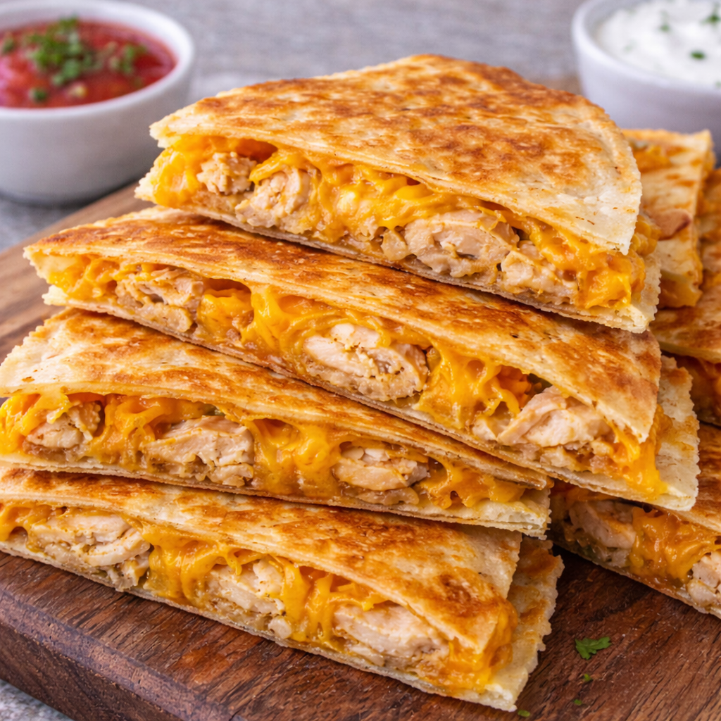 Cheddar Chicken Quesadillas