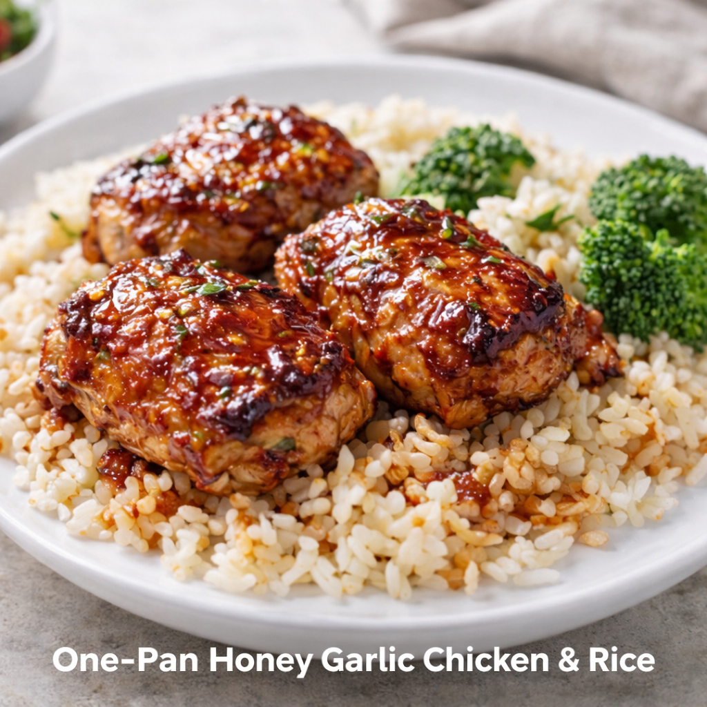 One-Pan Honey Garlic Chicken & Rice