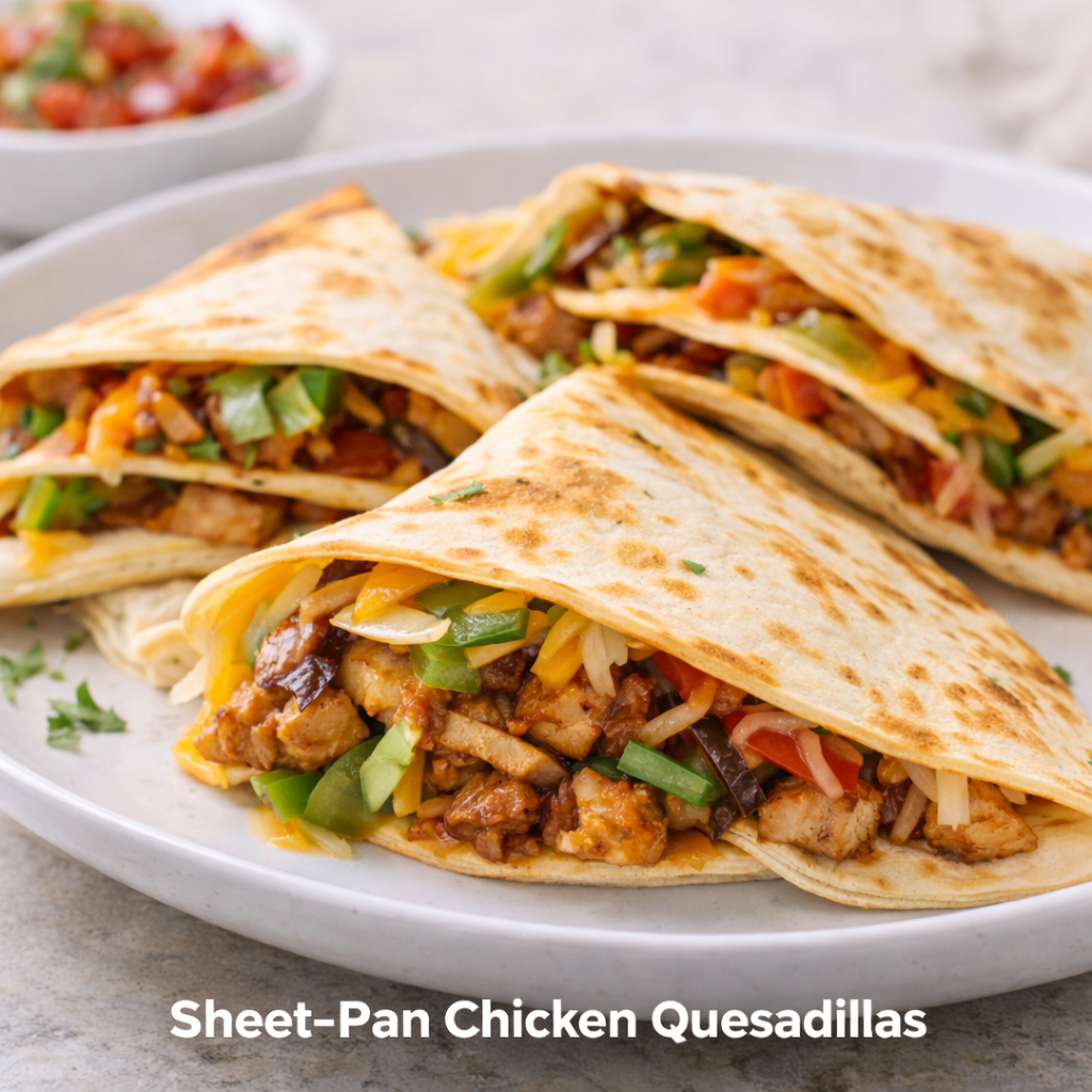 Sheet-Pan Chicken Quesadillas