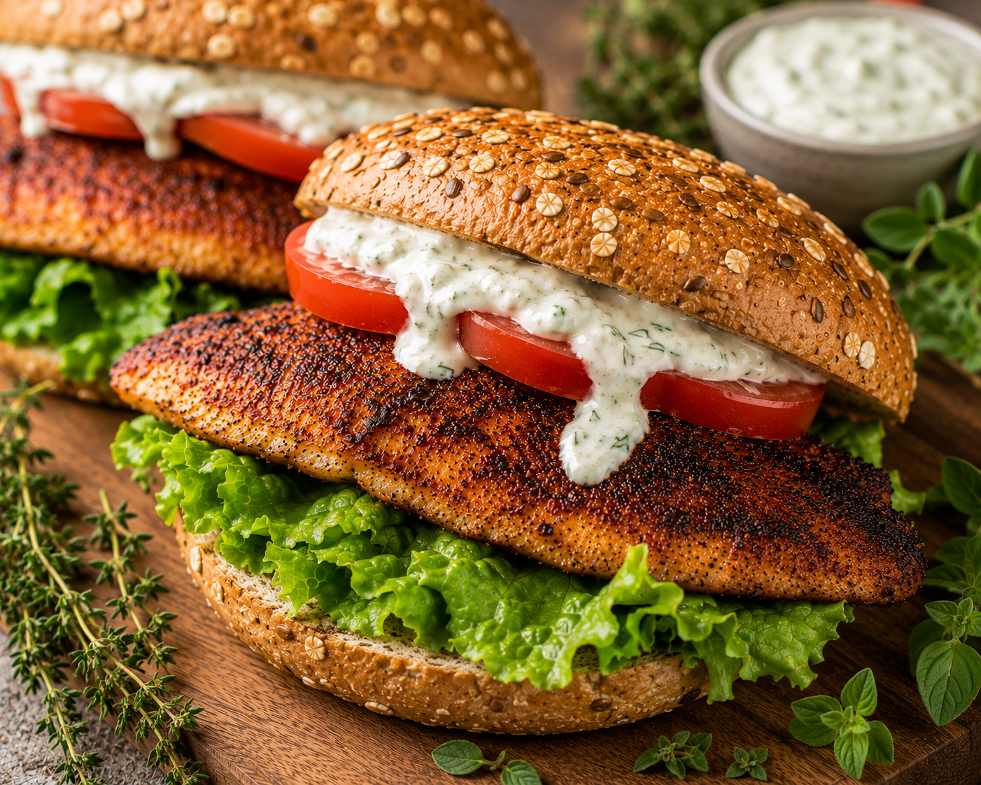 Blackened Tilapia Sandwich