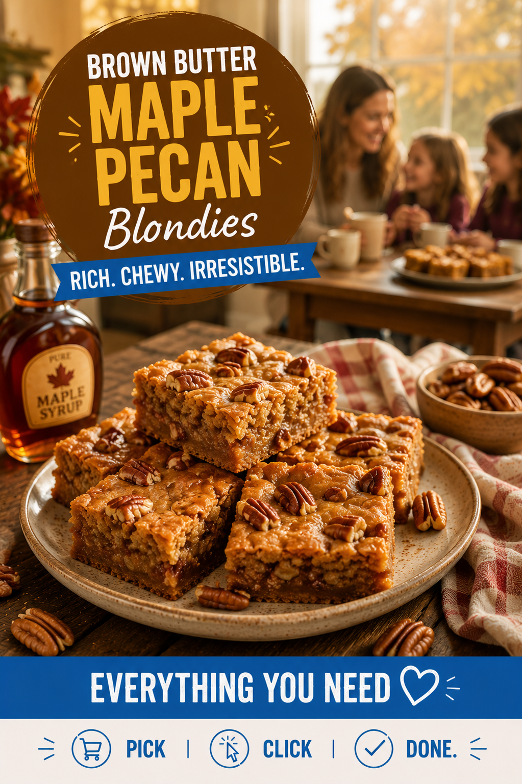 Brown Butter-Maple-Pecan Blondies