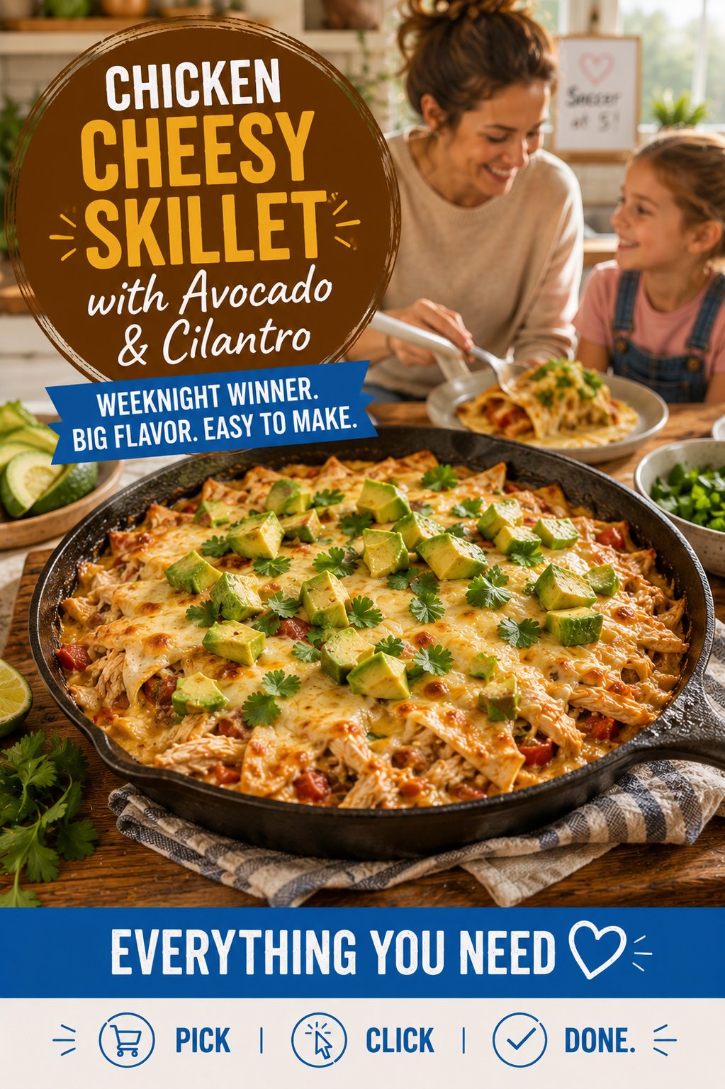 Cheesy Rotisserie Chicken Skillet Bake