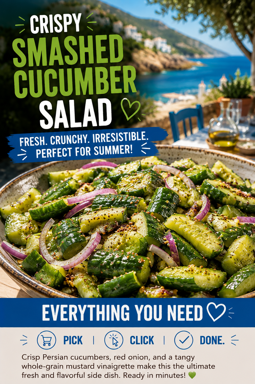 Mediterranean Smashed Cucumber Salad
