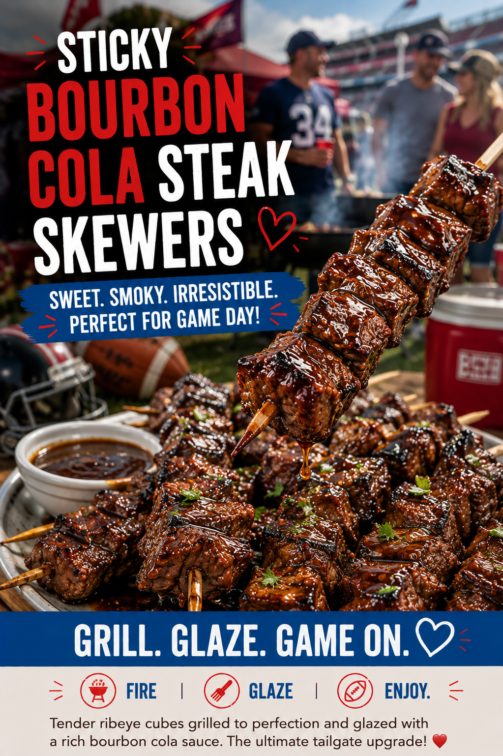 Bourbon & Cola Steak Skewers