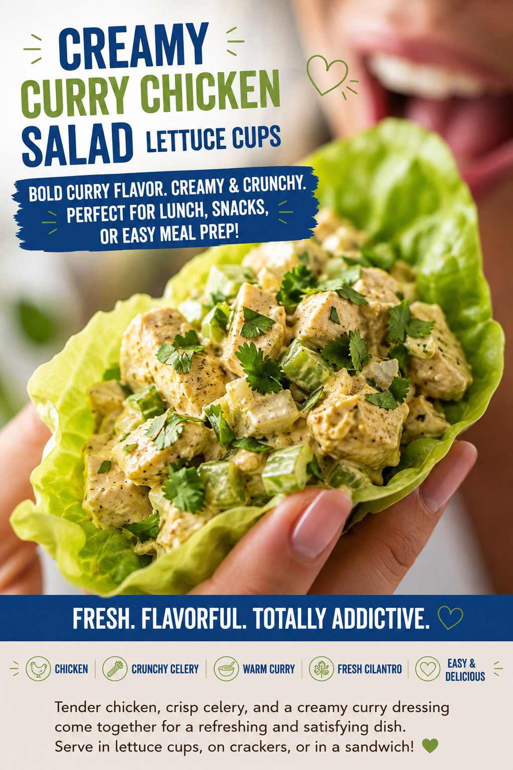 Creamy Curry Chicken Salad Lettuce Cups