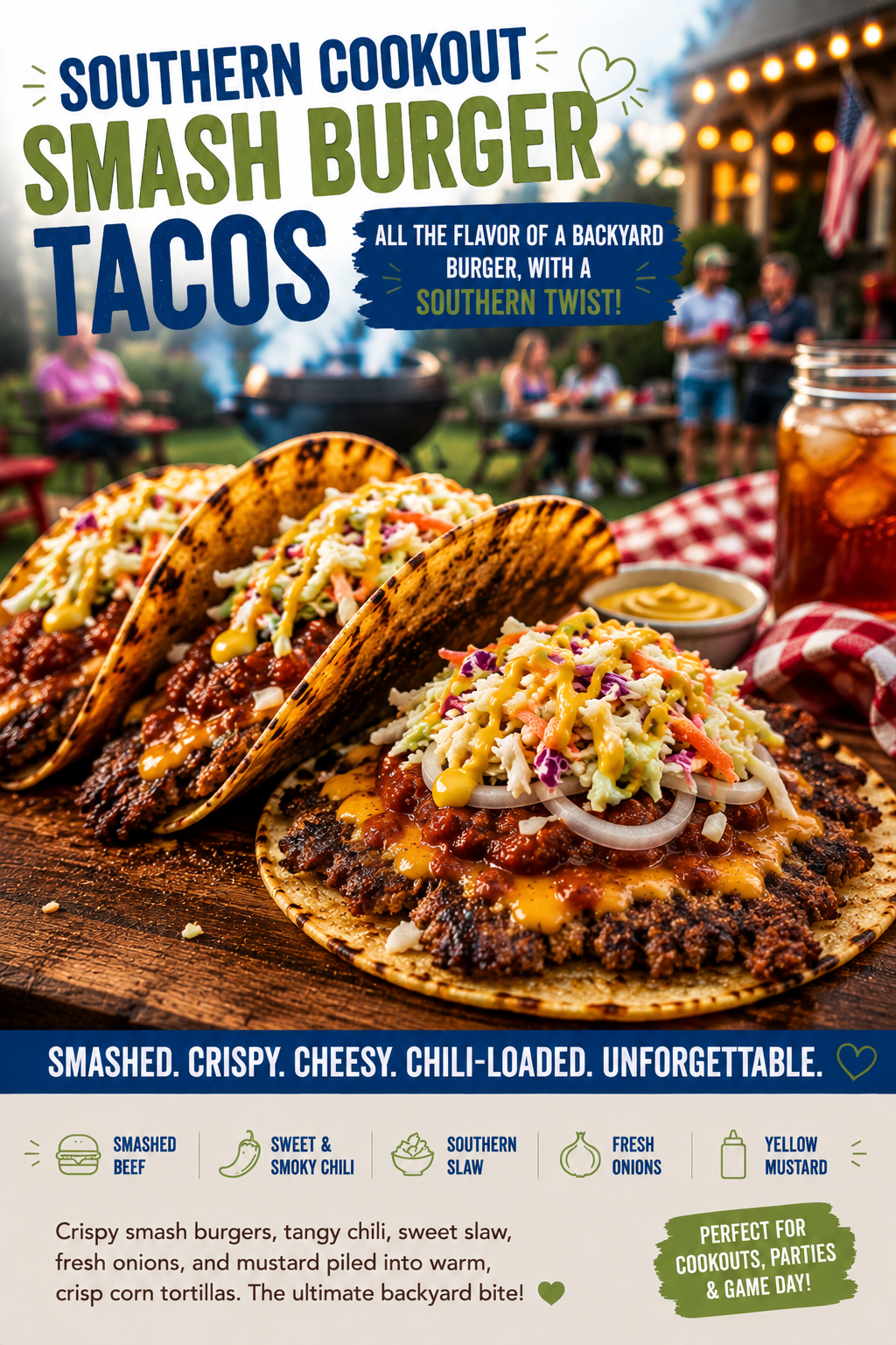 Southern Cookout Smash Burger Tacos