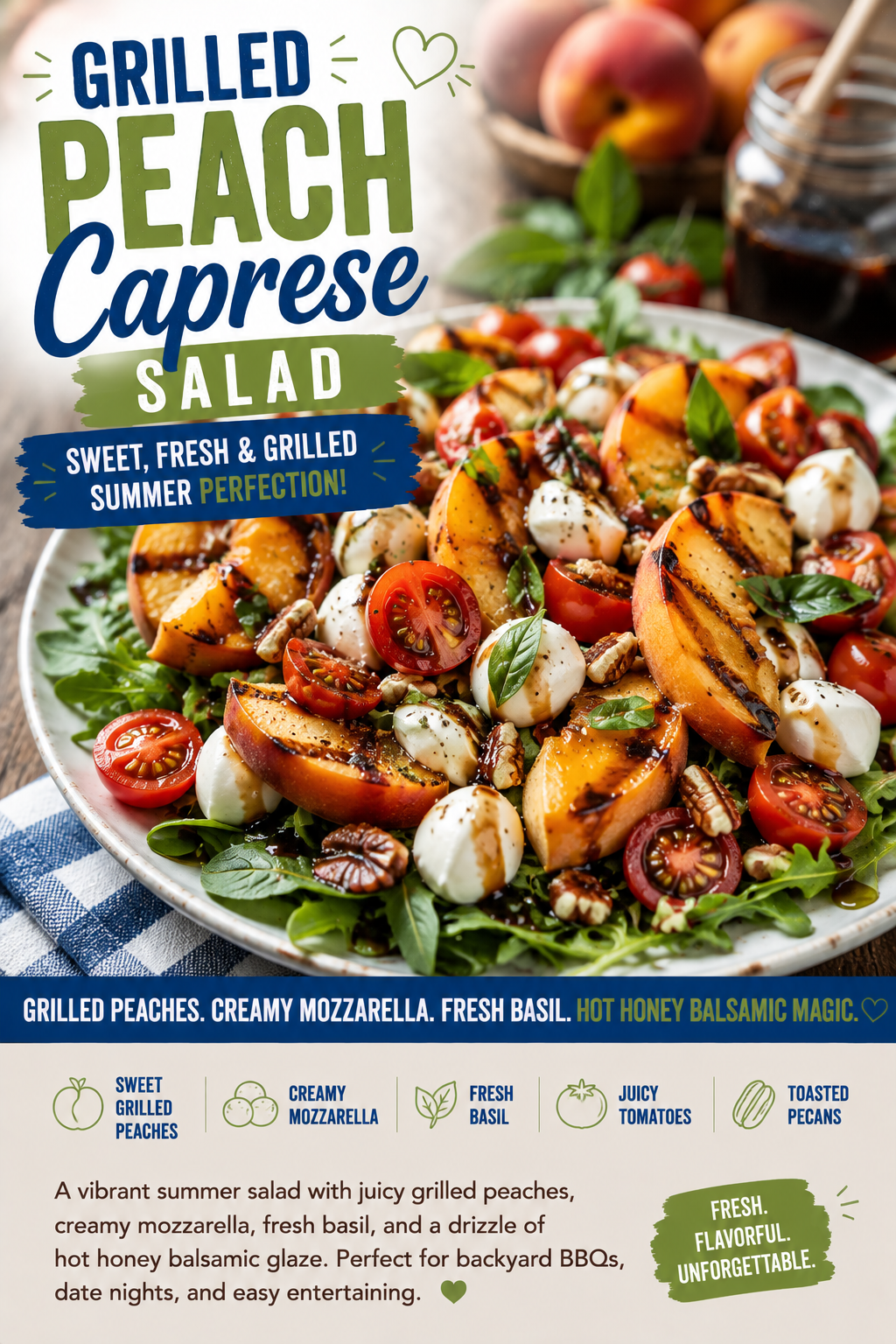 Grilled Peach Caprese Salad
