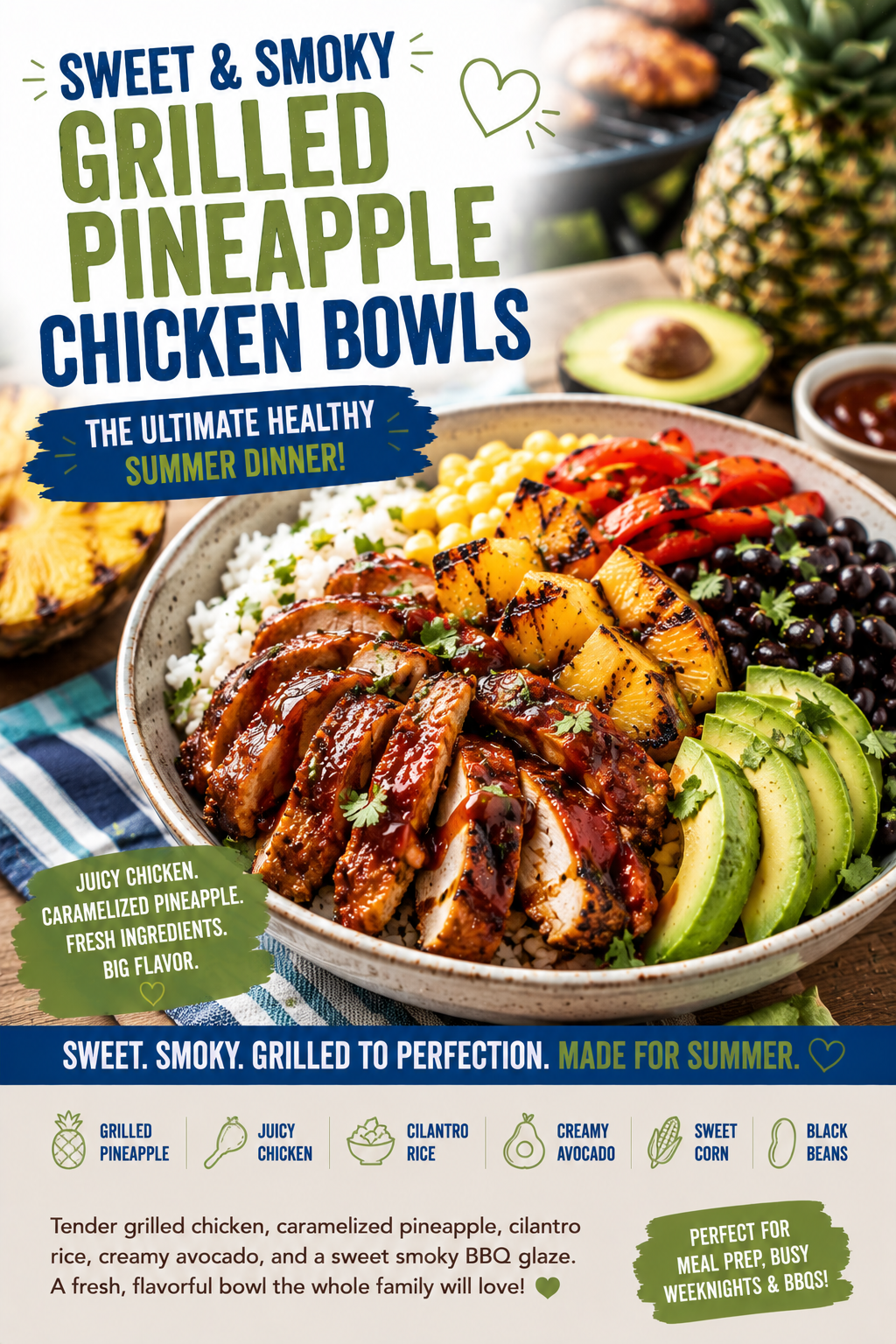 Grilled Pineapple Chicken Bowls