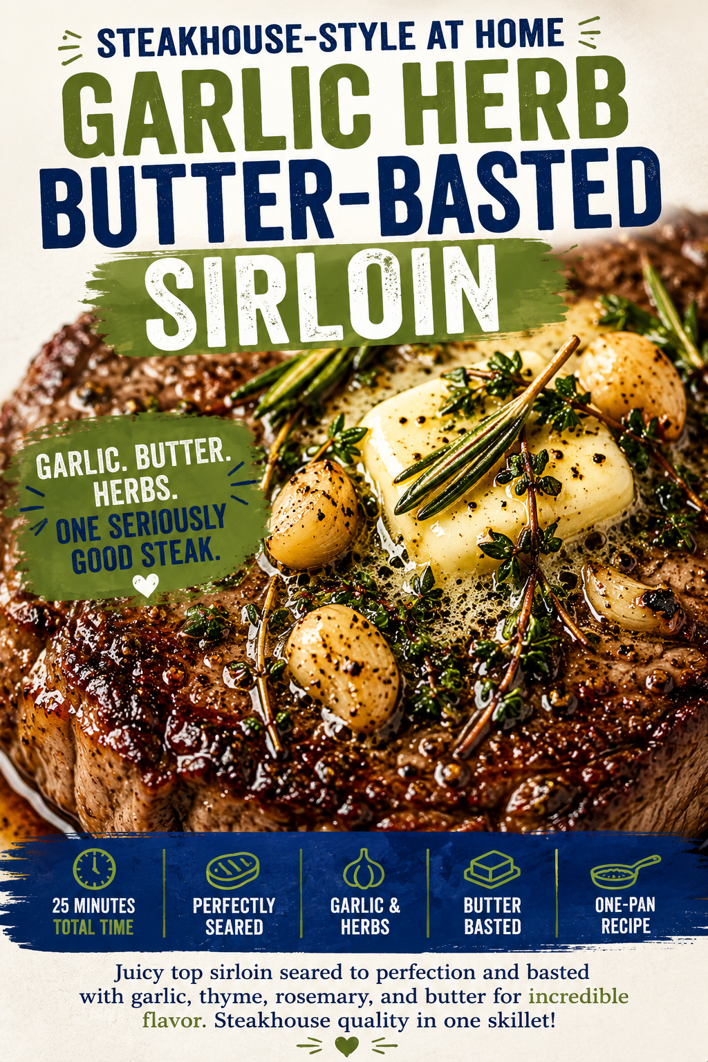 Garlic Herb Butter-Basted Sirloin Steak