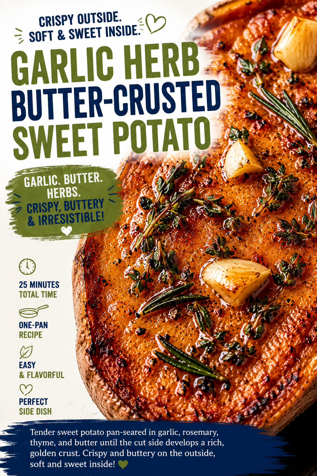 Garlic Herb Butter-Crusted Sweet Potato