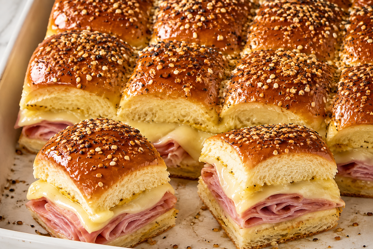 Easy Baked Ham & Gouda Sliders