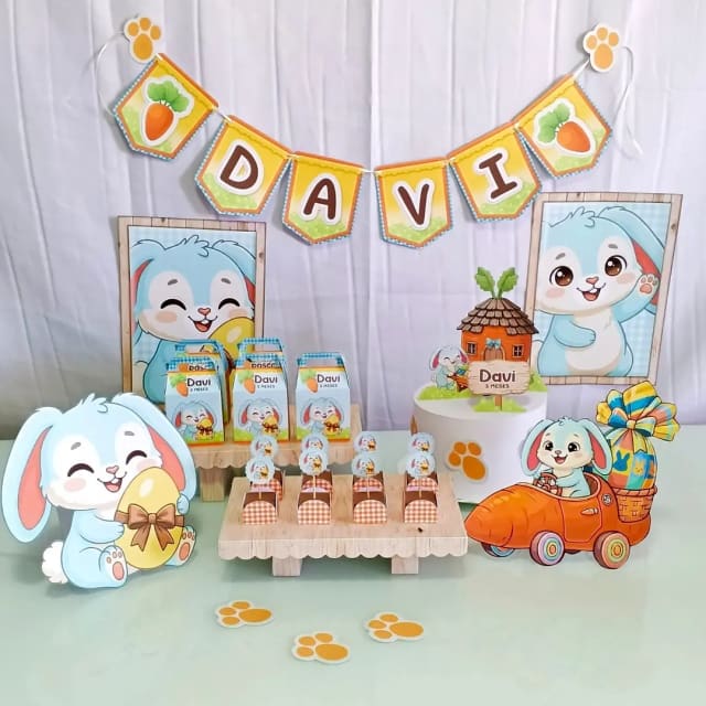 kit decoração páscoa cuiabá caixinhas coelhinho topper artlover estúdio