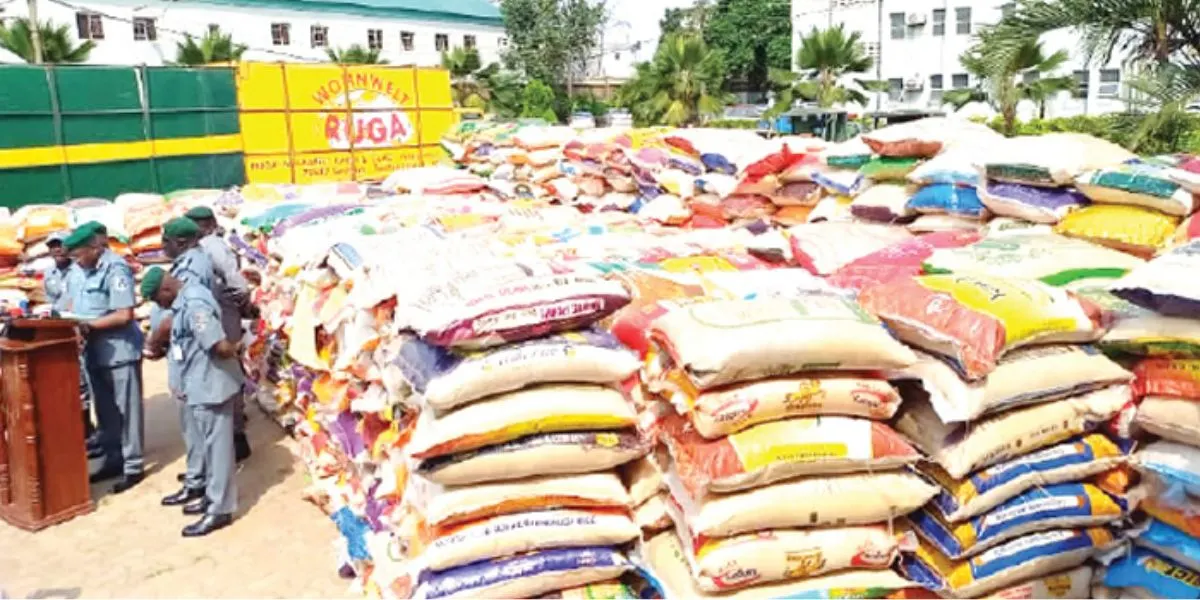 Seized rice in Nigeria