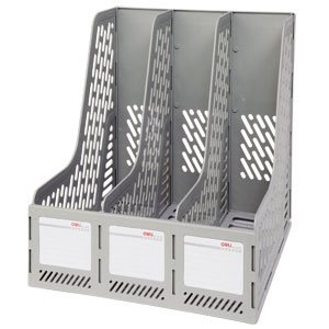 Deli 9846 Vertical 4-Grid Plastic File Holder