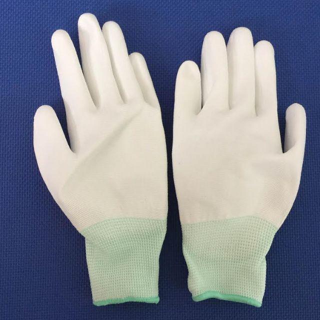 Anti-static PU palm-coated gloves - White - Korea