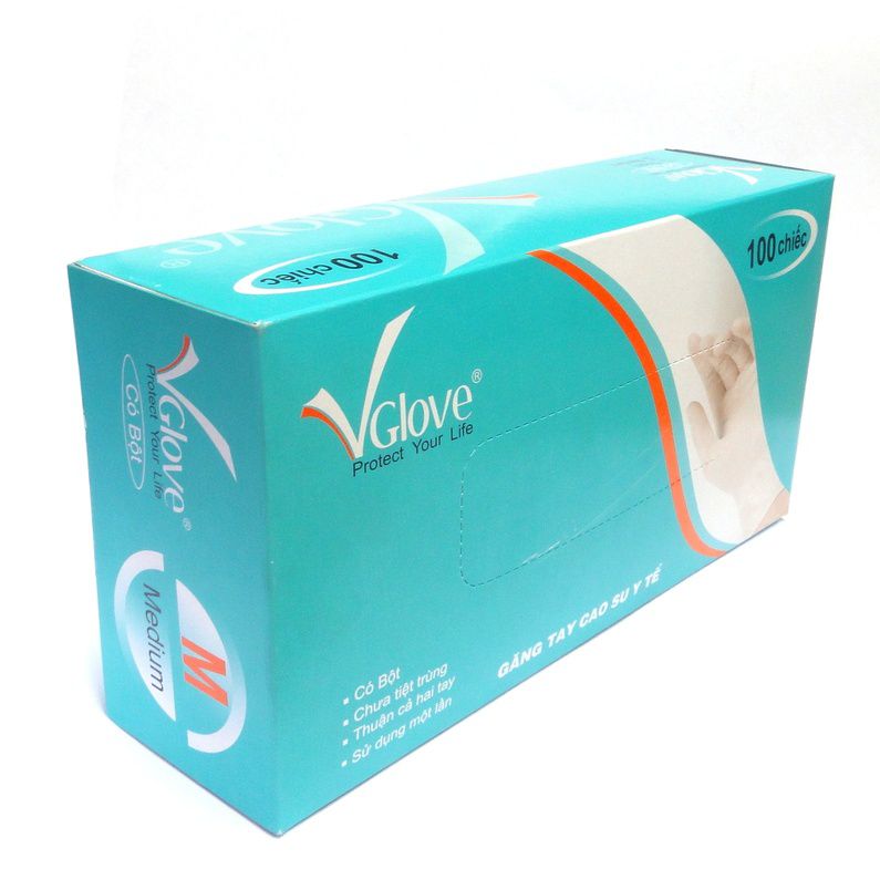 Vglove パウダー付き医療用ラテックス手袋 Lサイズ