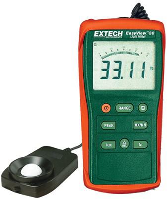 Extech EA30 EasyView Wide-Range Digital Light Meter (0 to 400,000 Lux & 40,000 Fc / Peak Hold / Silicon Photodiode Sensor / CE Certified)