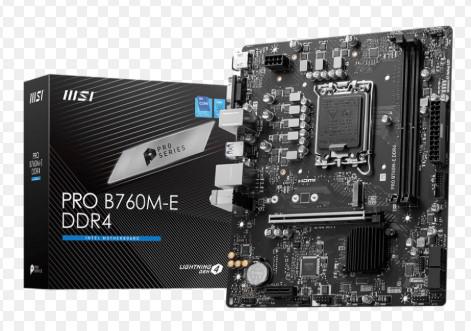 MSI PRO B760M-P DDR4 M-ATX 메인보드 (LGA1700 소켓 / 인텔 12·13·14세대 지원 / 4개 DDR4 슬롯 최대 128GB / PCIe 4.0 스틸 아머 / M.2 PCIe 4.0)