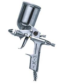 K3 ミニ 精密 重力式 エアー スプレーガン (0.5mm ステンレス ノズル / 200ml アルミ製 上カップ / 自動車 補修・タッチアップ・模型塗装)