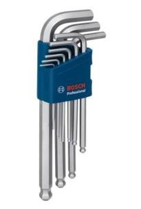 ボッシュ BOSCH 1600A01TH5 9本組 エクストラロング ボールポイント 六角棒レンチセット (1.5〜10mm / S2 特殊合金鋼 / カラー スリーブ付 / 純正品)