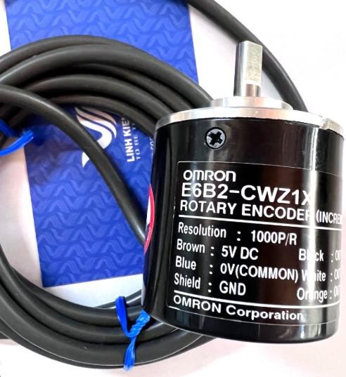 일본 정품 옴론 Omron E6B2-CWZ1X 1000P/R 2M 산업용 인크리멘탈 로터리 엔코더 (라인 드라이버 5V 차동 출력 / 1000펄스 / ABZ 3상 / 日本製)