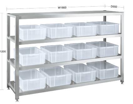 KHR1200S-550DC4T Heavy-Duty 4-Tier Fixed Industrial Steel Storage Shelving Rack with Leveling Feet (1200x550x1800mm / 4 Shelves / 600kg Load / 5S)