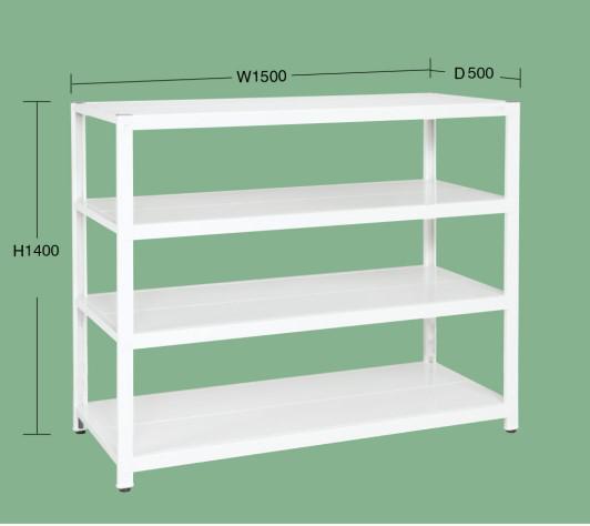 중량용 고정식 4단 와이드 스틸 물류 보관 랙 선반 KH1600s-500CD4T 1600x500x1800mm (4단 보강 선반 / 하중 600kg / 높낮이 조절 발 / 공장 창고용)