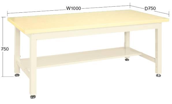 工業用 特大 固定式 スチール ワークベンチ 作業台 BTT1800S-750DCN 1800×750×800mm (天板2.0mm 補強スチール / 耐荷重500kg / アジャスター脚)