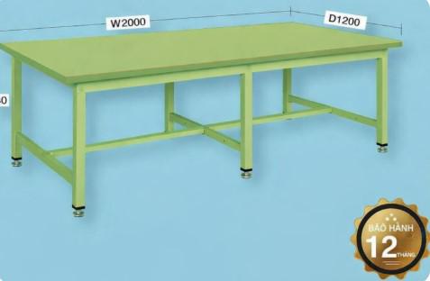 BTTD2000-1200DC 2000×1200mm 大型 単段 重作業用 ワークテーブル 作業台 (40mm角パイプ溶接フレーム / 25mm厚メラミン天板 / 耐荷重 300kg)