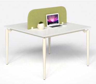 모듈형 2인용 대면형 오피스 워크스테이션 사무용 책상 241B12-2 1200x1200x750mm (친환경 MFC 멜라민 상판 / 강철 다리 / 케이블 배선 덕트 / 파티션 포함)