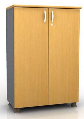 Fami-Lufa SM7230FH Low 2-Door Melamine Office File Cabinet with Lock (3 Tiers / 2 Shelves / Korean HP Laminate / Aluminum Handles)
