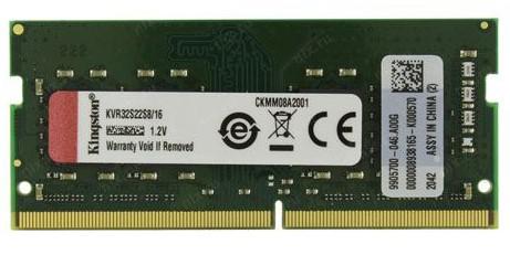 Kingston 16GB DDR4 3200MHz Non-ECC CL22 1.2V 260-Pin SODIMM Laptop RAM Memory Module (KVR32S22D8/16 / Genuine Kingston / Lifetime Warranty)