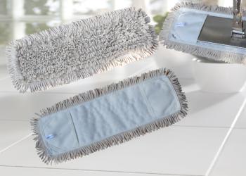 業務用 80cm 特大 工業用 フラット ダストモップ 替糸 替えパット (80×15cm / 100% 厚手 ループ綿糸 / 頑丈 帆布製 ポケット / 5S 工場清掃)