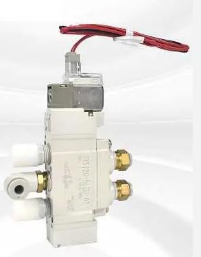 SMC SY5320-4LZD-01 5/3-Way Closed Center Pneumatic Solenoid Valve (220V AC / R1/8 Port / LED Indicator & Surge Suppressor / Made in Japan)