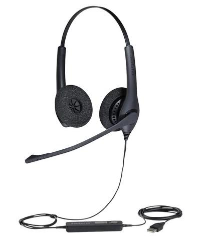 ジャブラ Jabra Biz 1100 EDU / USB Duo 両耳 ステレオ コールセンター用 USB ヘッドセット (ノイズキャンセリング マイク / PeakStop 聴覚保護 / 国内正規品)