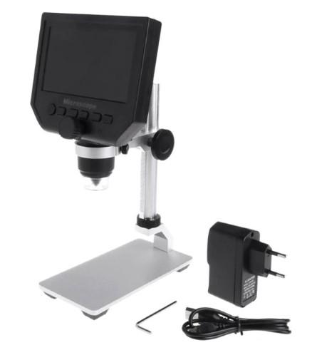 G600 600배 4.3인치 HD 디지털 전자 현미경 메탈 스탠드 세트 (360만 화소 센서 / 1~600배 연속 줌 / 8구 LED 조명 / 충전식 리튬 배터리 / PCB 수리용)