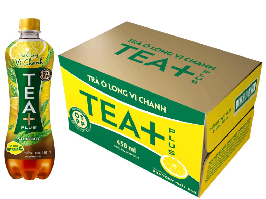 サントリー Tea Plus ウーロン茶 レモン味 450ml
